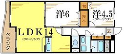 都営新宿線 一之江駅 徒歩10分の賃貸マンション 3階2LDKの間取り