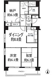 パレッヂ新小岩 1階3LDKの間取り