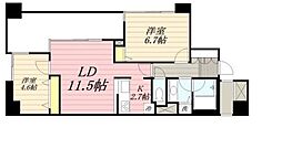 LANAI　T　GARDEN 6階2LDKの間取り