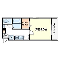 デュ・セレスト小岩 1階1Kの間取り