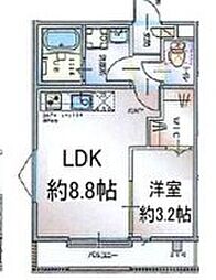 JR総武本線 新小岩駅 徒歩8分の賃貸マンション 2階1LDKの間取り