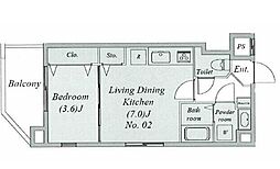 GRANDE小岩 1LDKの間取図画像