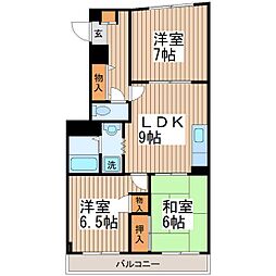 第三ハイツカトレア 3LDKの間取図画像