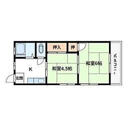 ハイツ曙 2Kの間取図画像