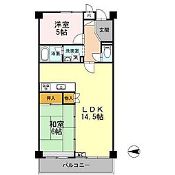 リヴィエールレジョン 3DKの間取図画像