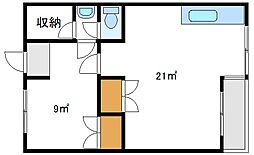 道ヶ島レジデンス 1DKの間取図画像