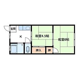 ハイツ曙 2Kの間取図画像