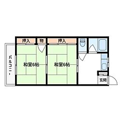 ハイツ石川 2Kの間取図画像