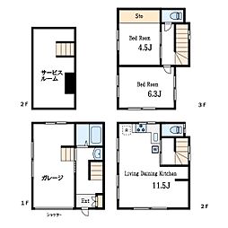 都営新宿線 一之江駅 徒歩19分の賃貸一戸建て 2SLDKの間取り