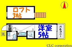 エクセル6 ワンルームの間取図画像