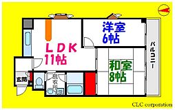 エレガンス葛西 2LDKの間取図画像