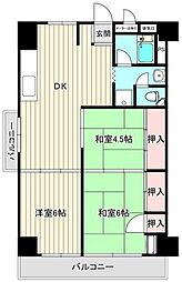 行徳第二アクウェリヤスハイツ 3DKの間取図画像
