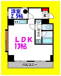 プリマベェーラ 1LDKの間取図画像