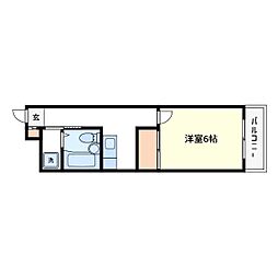 第12頼長ビル 1Kの間取図画像