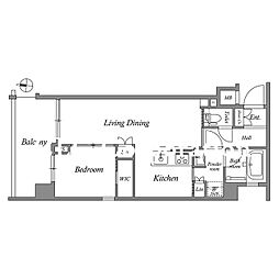 MFPRコート菊川 6階1LDKの間取り