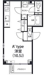 東京メトロ半蔵門線 清澄白河駅 徒歩4分の賃貸アパート 1階ワンルームの間取り