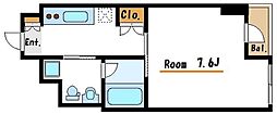 セリーズ門前仲町 1Kの間取図画像