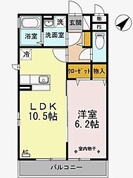 グランペール豊洲 1LDKの間取図画像