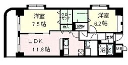 ラポール西大島イースト 2LDKの間取図画像