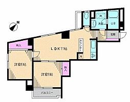 都営浅草線 浅草橋駅 徒歩4分の賃貸マンション 9階2LDKの間取り