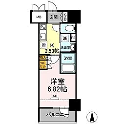都営大江戸線 新御徒町駅 徒歩8分の賃貸マンション 5階1Kの間取り