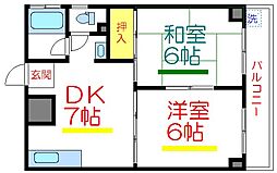 ミトモビル 2DKの間取図画像