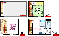 青木ビル 2Kの間取図画像