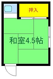 コスモス荘 ワンルームの間取図画像