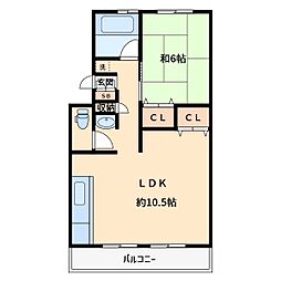 聖サンハイツ 1LDKの間取図画像