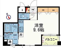 ライトシードアサクサ ワンルームの間取図画像