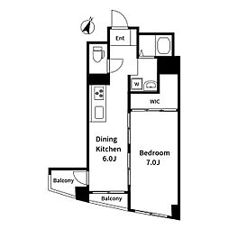 八広スカイハイツ 4階1DKの間取り