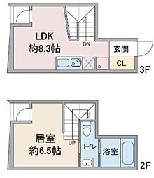 東武伊勢崎線 浅草駅 徒歩5分の賃貸マンション 3階1LDKの間取り