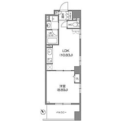 東京メトロ日比谷線 茅場町駅 徒歩5分の賃貸マンション 2階1LDKの間取り