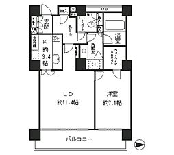 東京メトロ有楽町線 月島駅 徒歩6分の賃貸マンション 15階1LDKの間取り