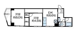 八広スカイハイツ 2DKの間取図画像