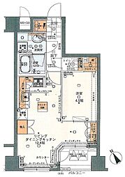 CQレジデンシャル上野 1LDKの間取図画像