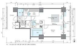 JR常磐線 南千住駅 徒歩5分の賃貸マンション 33階1SLDKの間取り