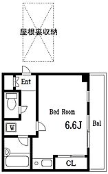 MALT立花 3階ワンルームの間取り