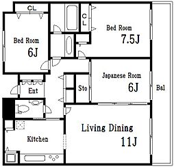 リバーサイド隅田セントラルタワー 3LDKの間取図画像