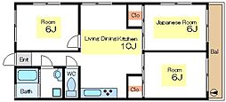 あづまマンション 3LDKの間取図画像