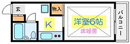 クレストコート小島 1Kの間取図画像