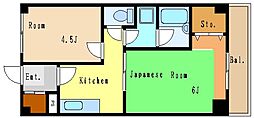 加賀見コート 2Kの間取図画像