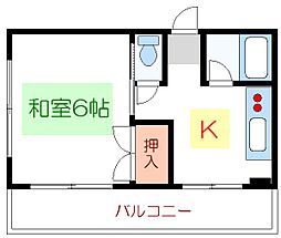シャンテスズキ 1Kの間取図画像