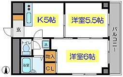 マリーナハイツ 2Kの間取図画像