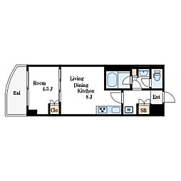 パークホームズ東陽町 3階1LDKの間取り