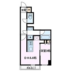 サンクレイドル西日暮里III 5階1DKの間取り