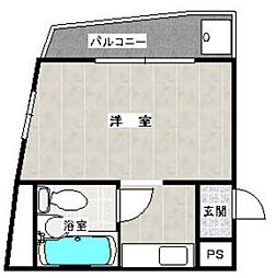 東京メトロ千代田線 町屋駅 徒歩7分の賃貸マンション 8階ワンルームの間取り