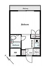 東京メトロ千代田線 町屋駅 徒歩3分の賃貸マンション 4階ワンルームの間取り