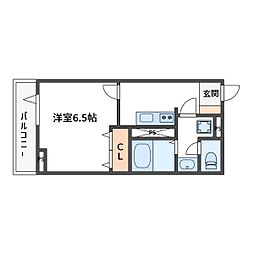 レクシア東尾久 1Kの間取図画像
