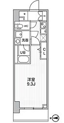 THEパームス熊野前 1Kの間取図画像